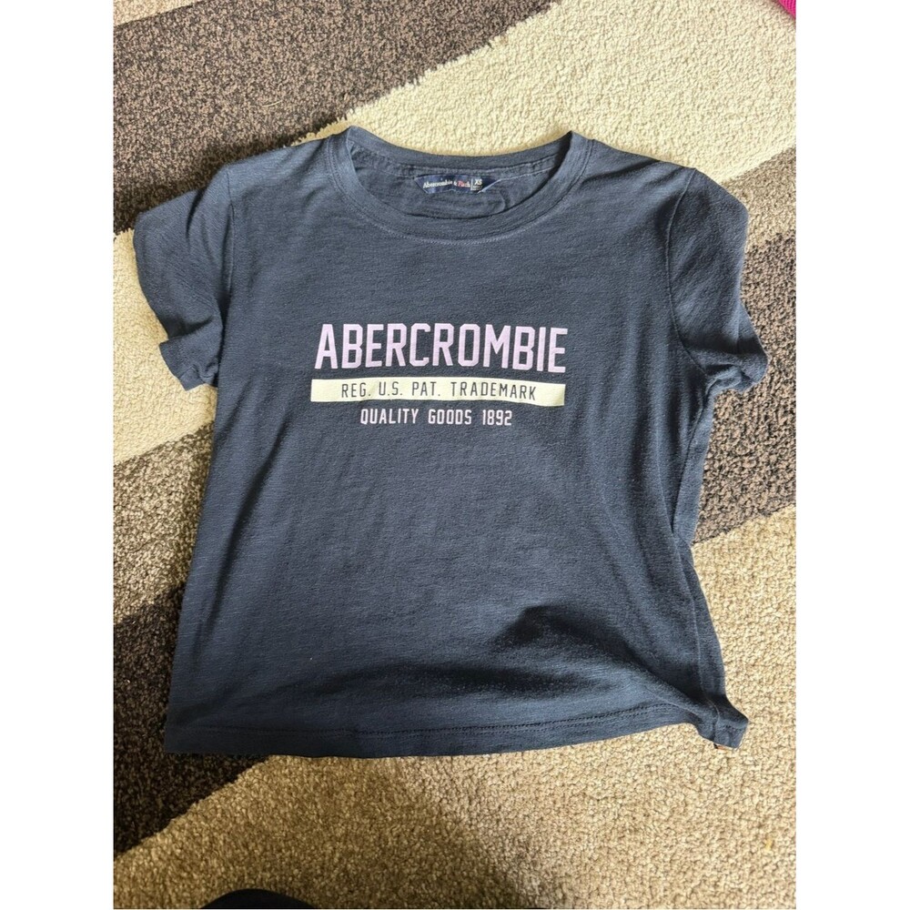 Abercrombie & Fitch Navy Tee with Accent Logo
